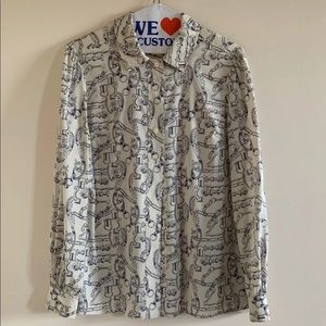 Tory Burch silk equestrian blouse